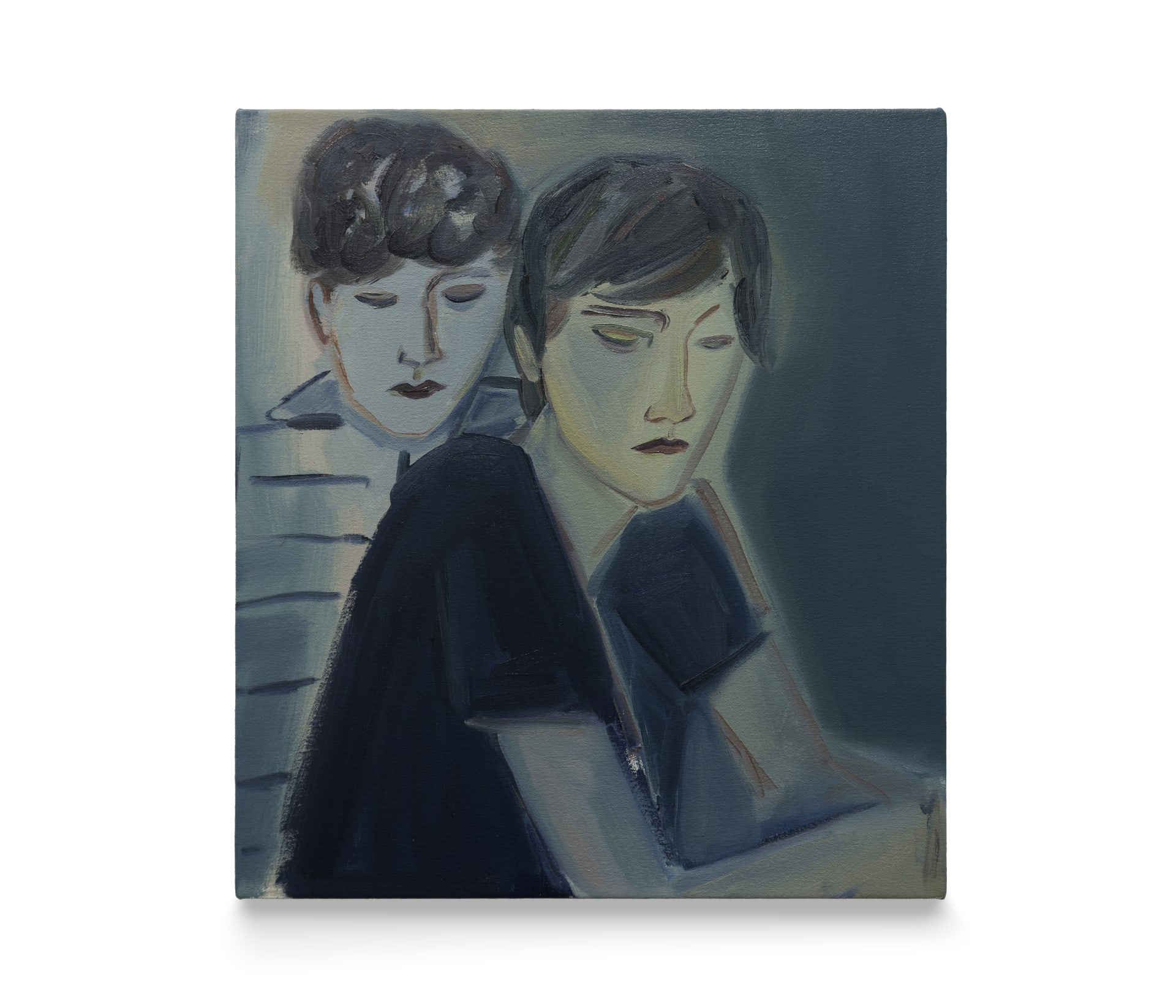A painting by Eve Ackroyd of two young boys
