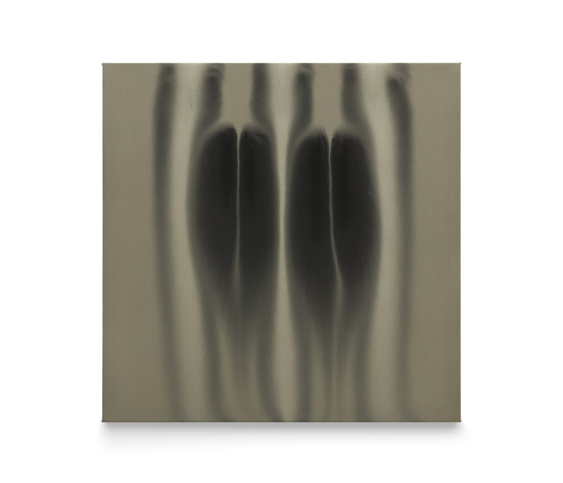 a square monochromatic painting by Paul Barlow