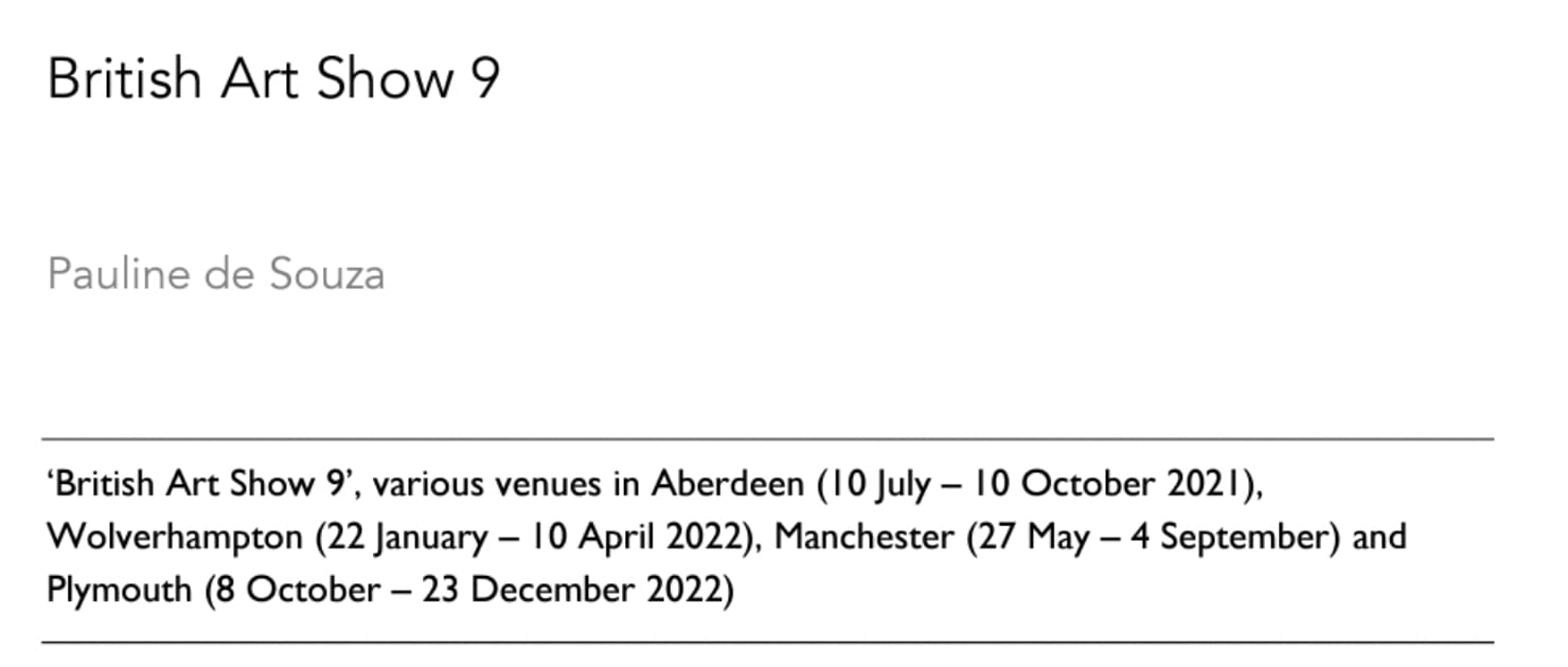 Third Text ‘British Art Show 9’ 26 January 2023 Pauline de Souza