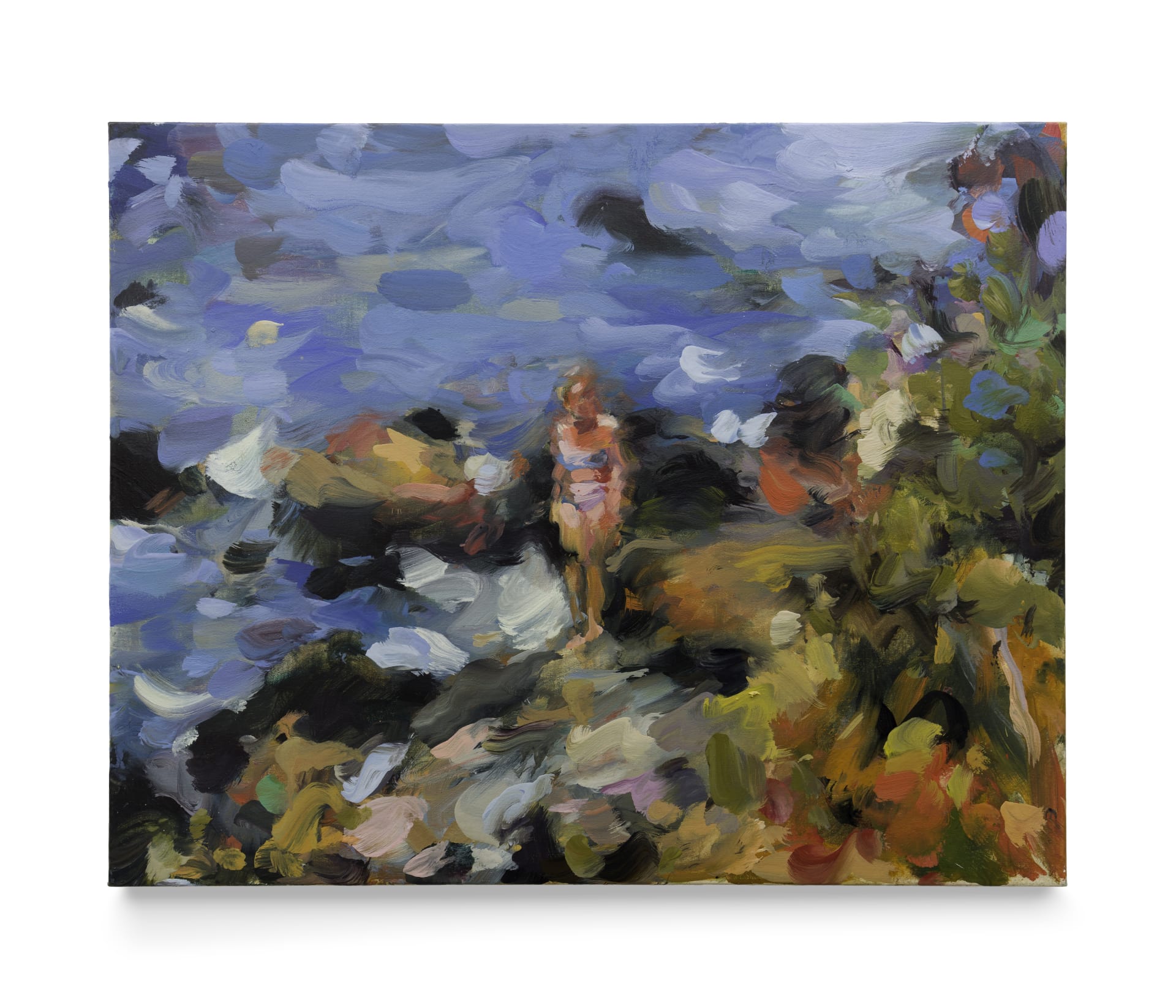 A painting by Laura Lancaster of a figure in a landscape