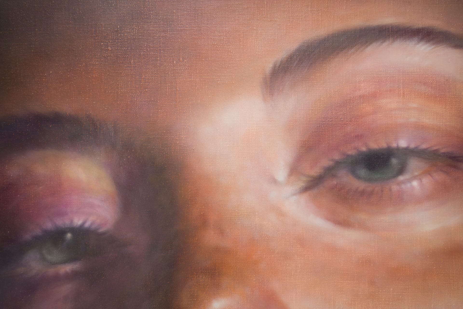 Close up of women's face with parted lips 