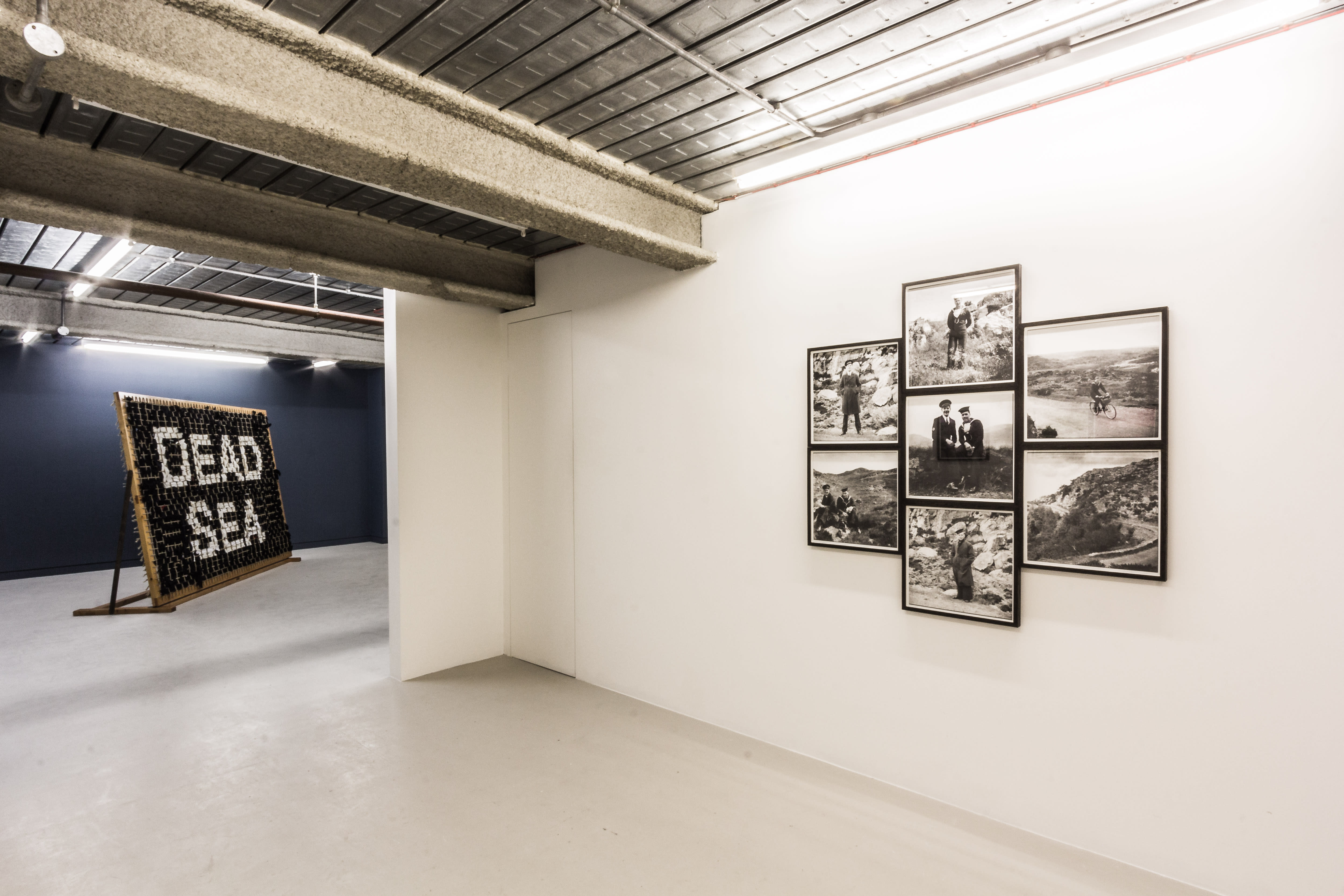 Installation photographs of Matt Stokes' exhibition "Dead Sea Deaf Sea" at Workplace in London in 2017