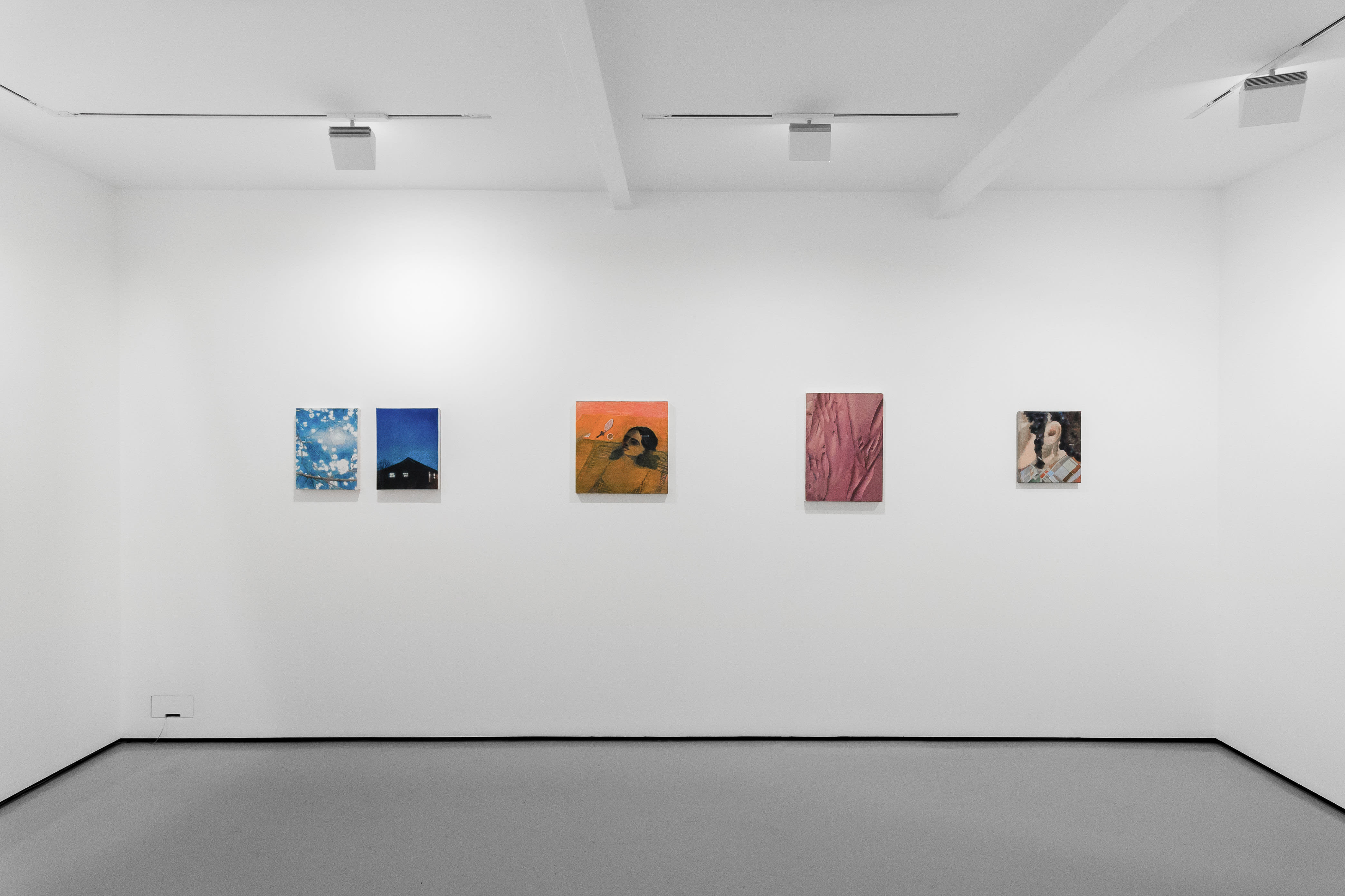 Installation views of 'Kaleidoscope' the inaugural group exhibition at Workplace in 50 Mortimer Street, Fitzrovia, London.