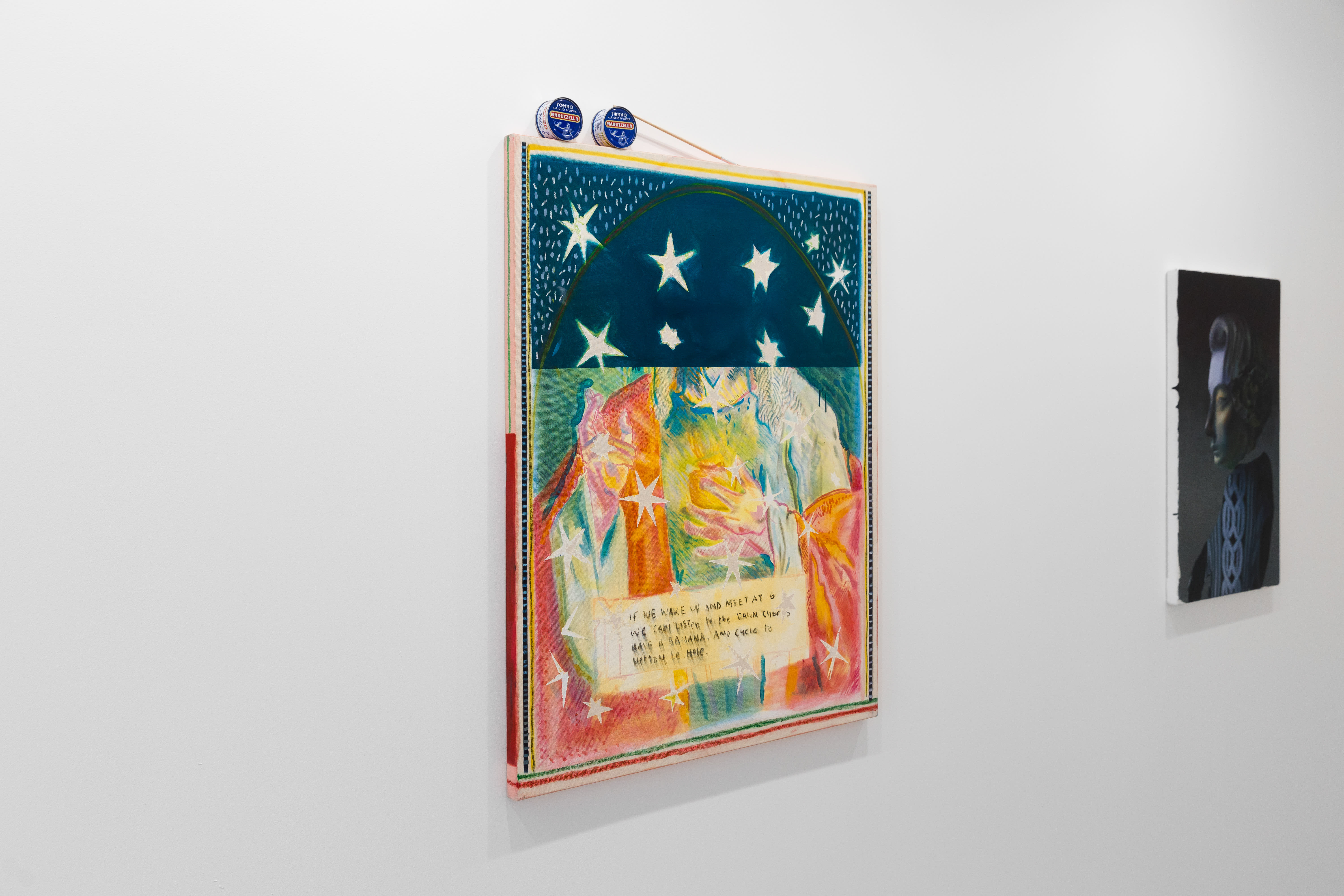 Installation views of 'Kaleidoscope' the inaugural group exhibition at Workplace in 50 Mortimer Street, Fitzrovia, London.