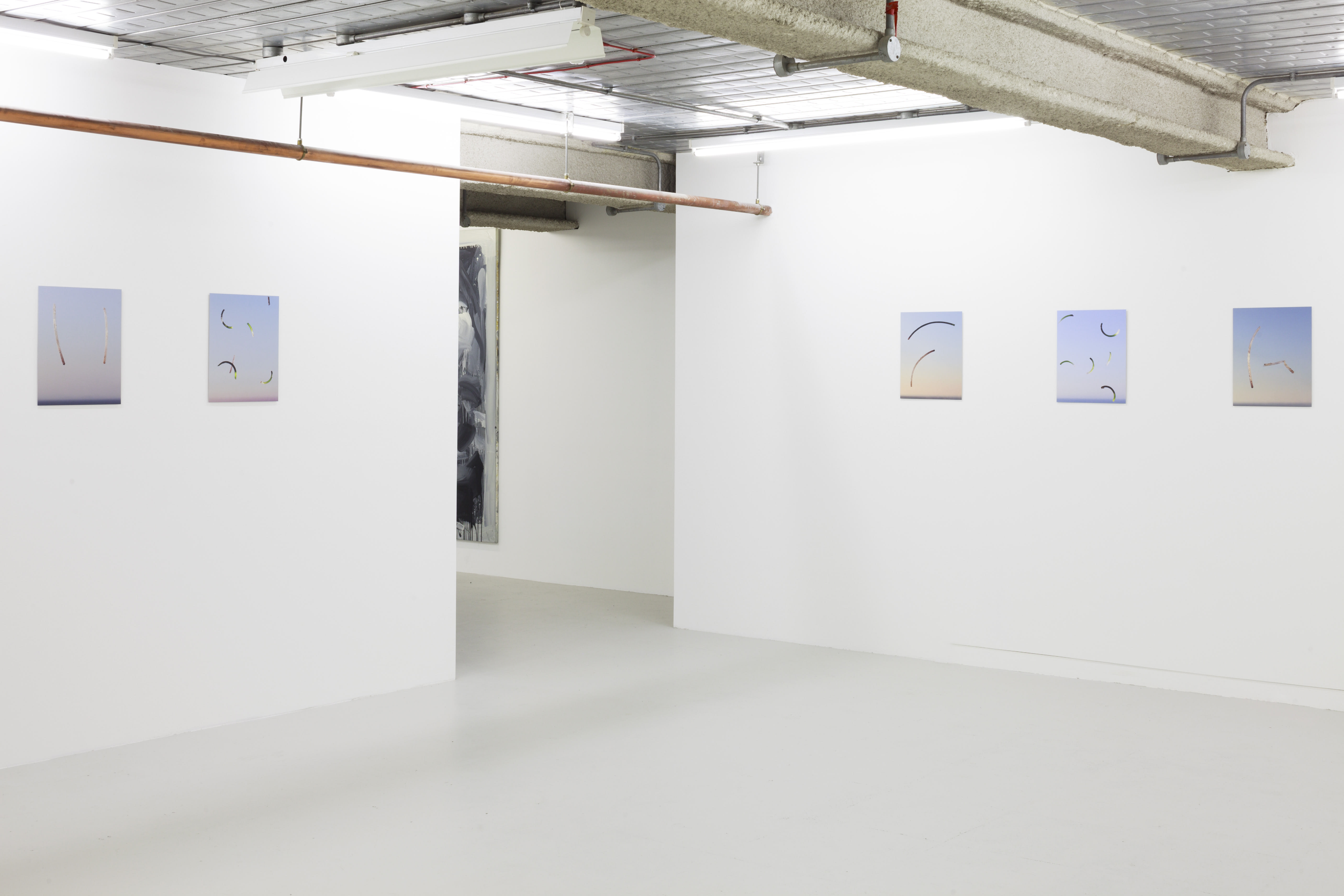 images of Joe Clarke's work in his exhibition 'Every song the same' at Workplace in London