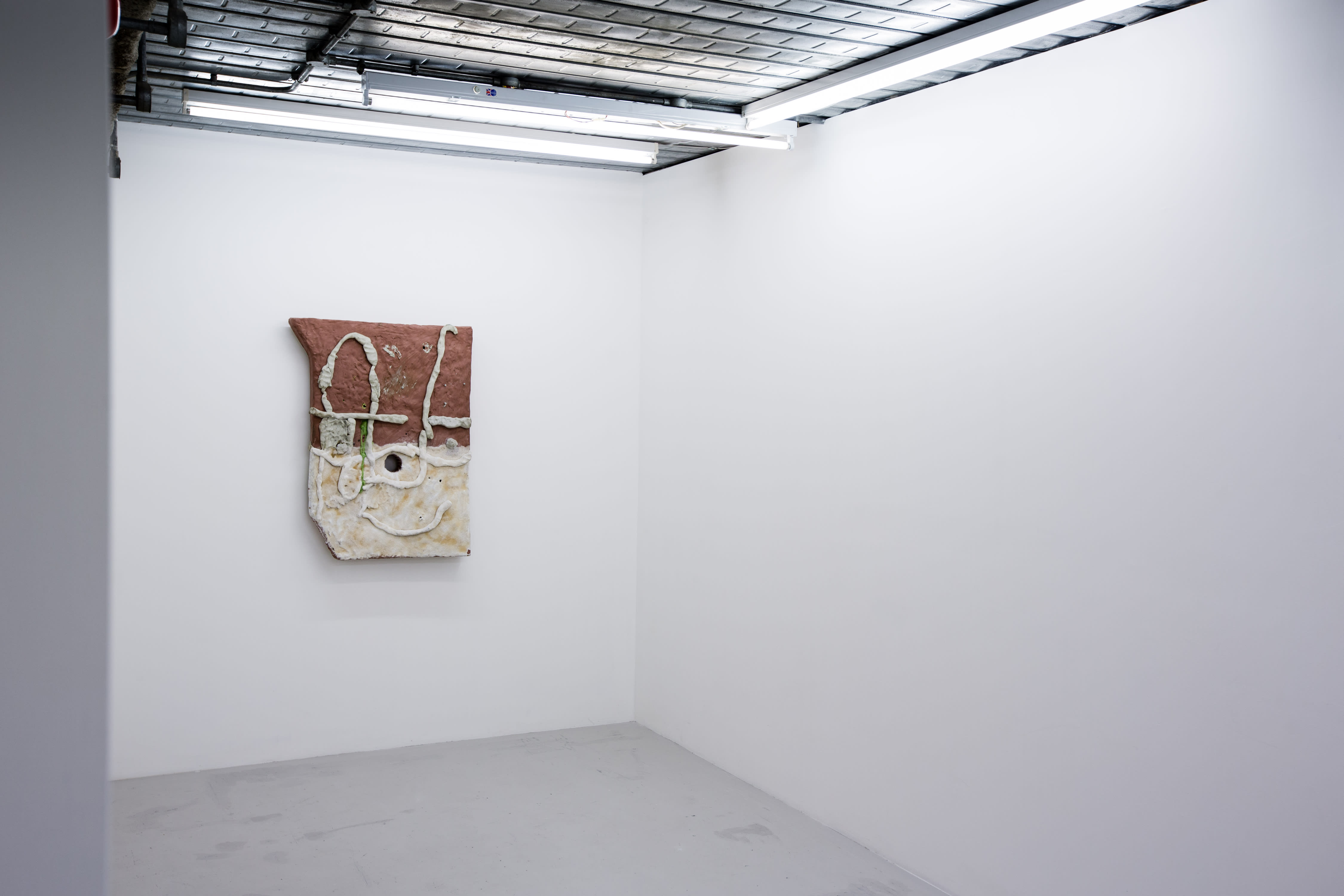 Installation shots of Mike Pratt's exhibition 'The Meeting of Two Eyebrows' at Workplace London