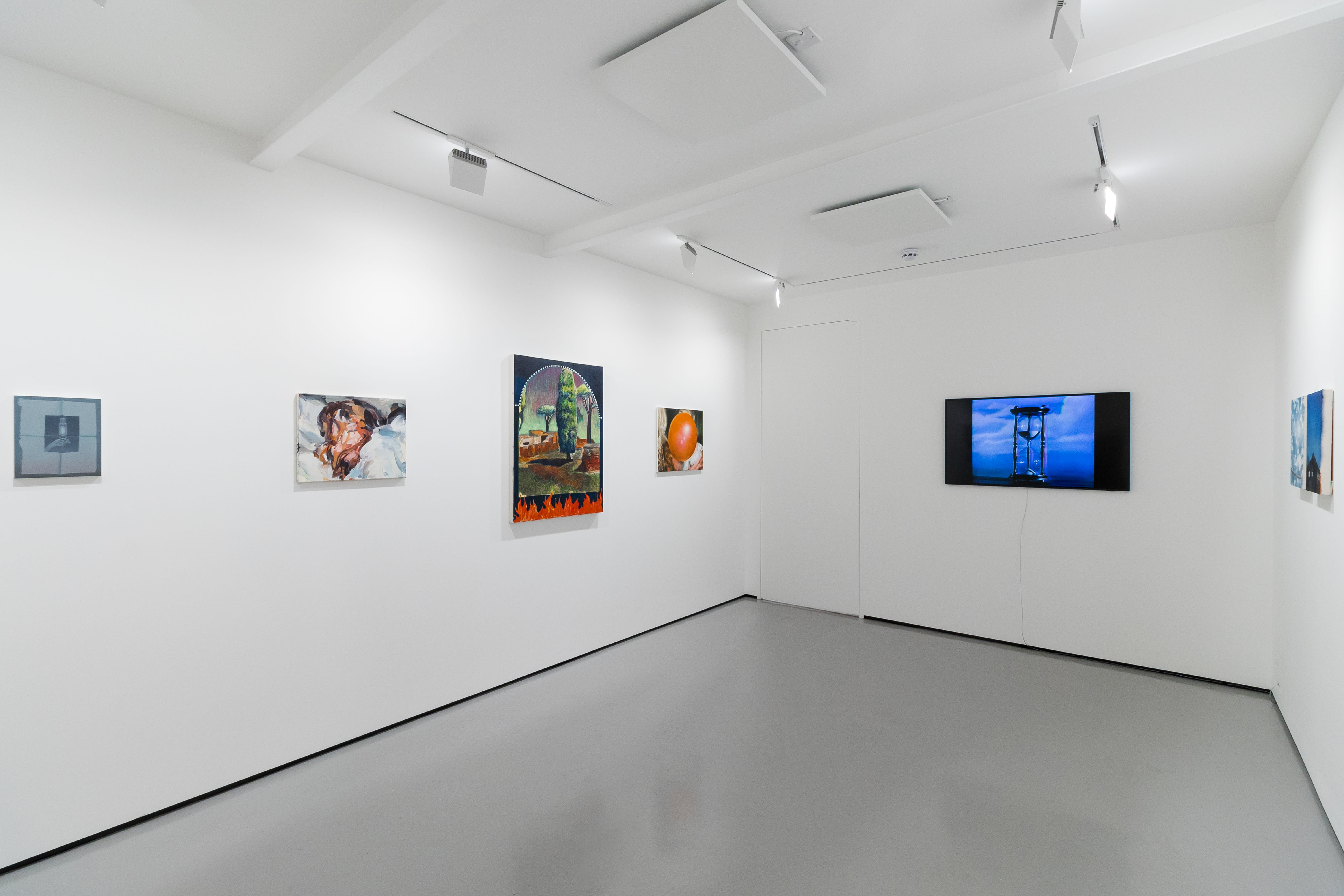 Installation views of 'Kaleidoscope' the inaugural group exhibition at Workplace in 50 Mortimer Street, Fitzrovia, London.