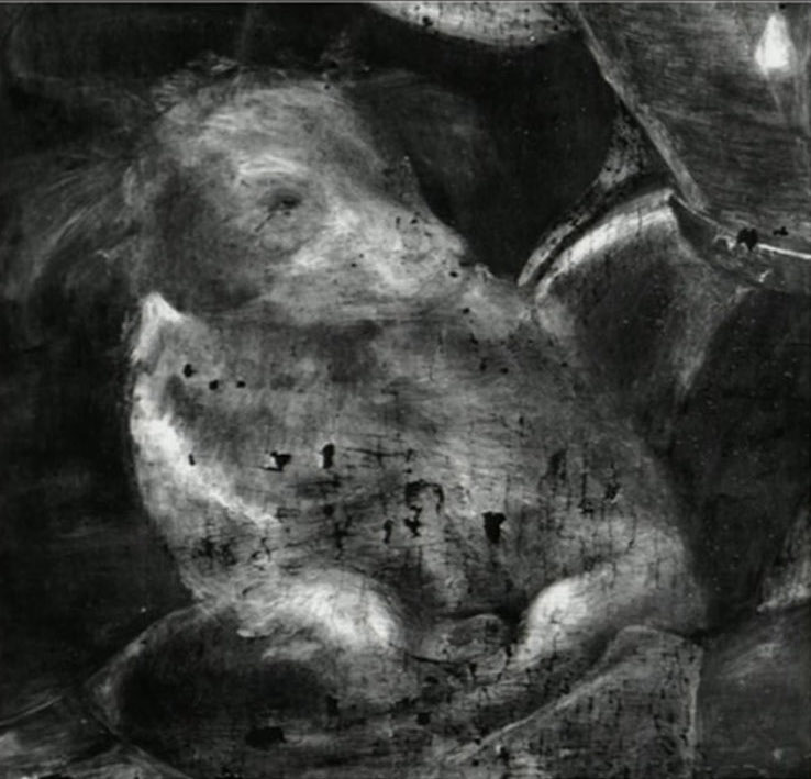 An xray image of a painting