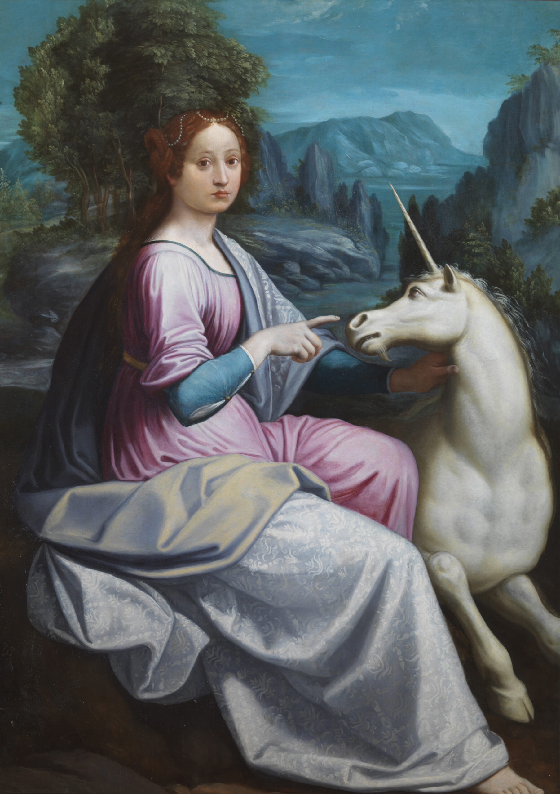 A painting of a young woman