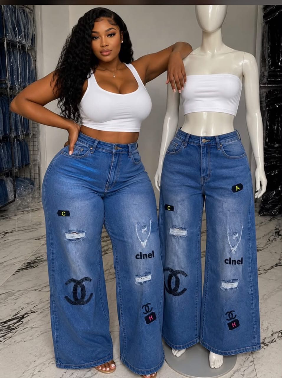 Premium Tagged Wide-Leg BF Jean