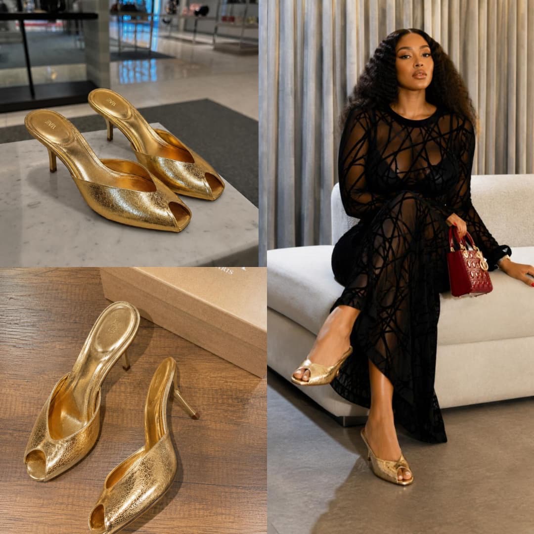 Elegant stylish open-toe heels