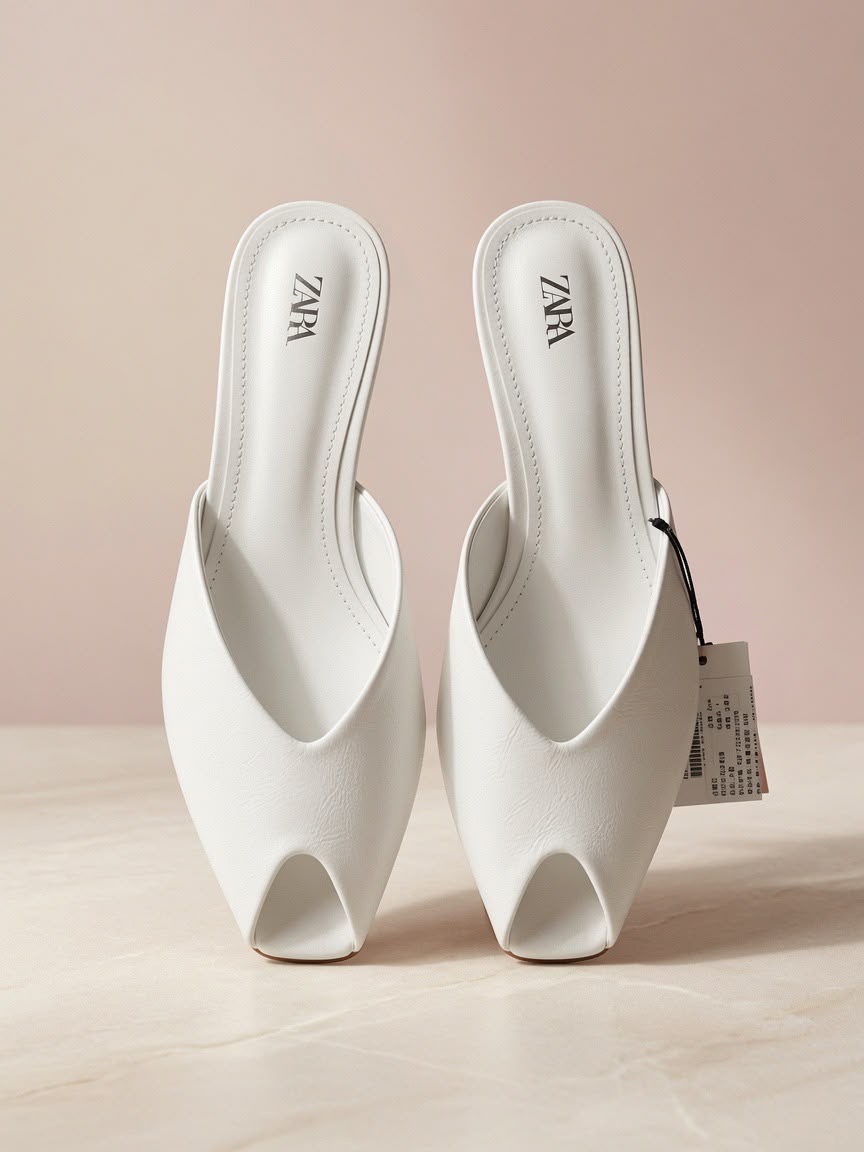 Elegant stylish open-toe heels