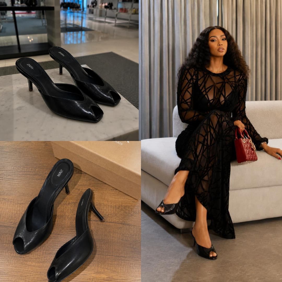 Elegant stylish open-toe heels