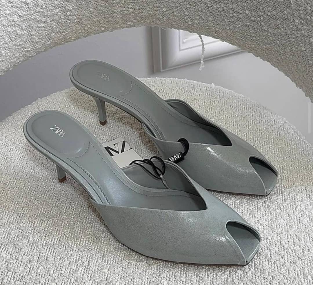Elegant stylish open-toe heels