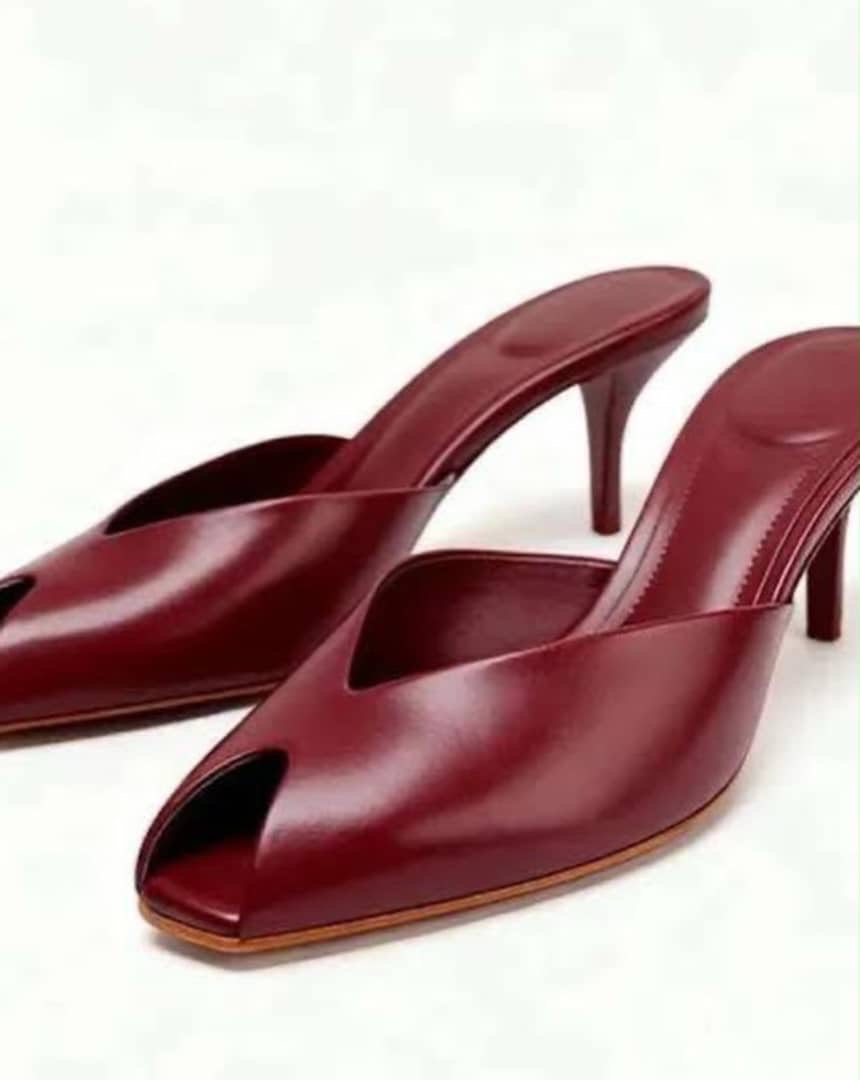 Elegant stylish open-toe heels