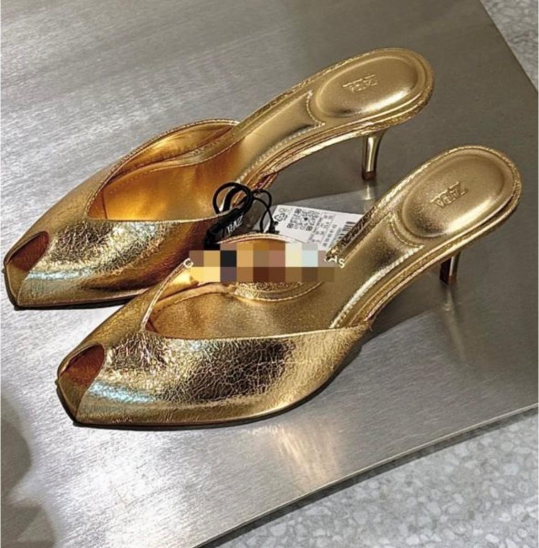 Elegant stylish open-toe heels