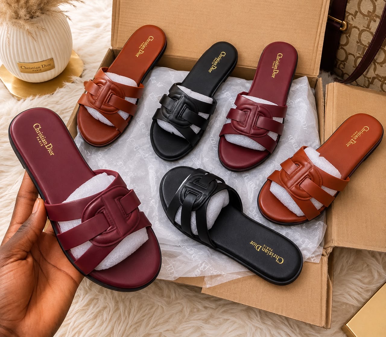 Dior Leather Slippers