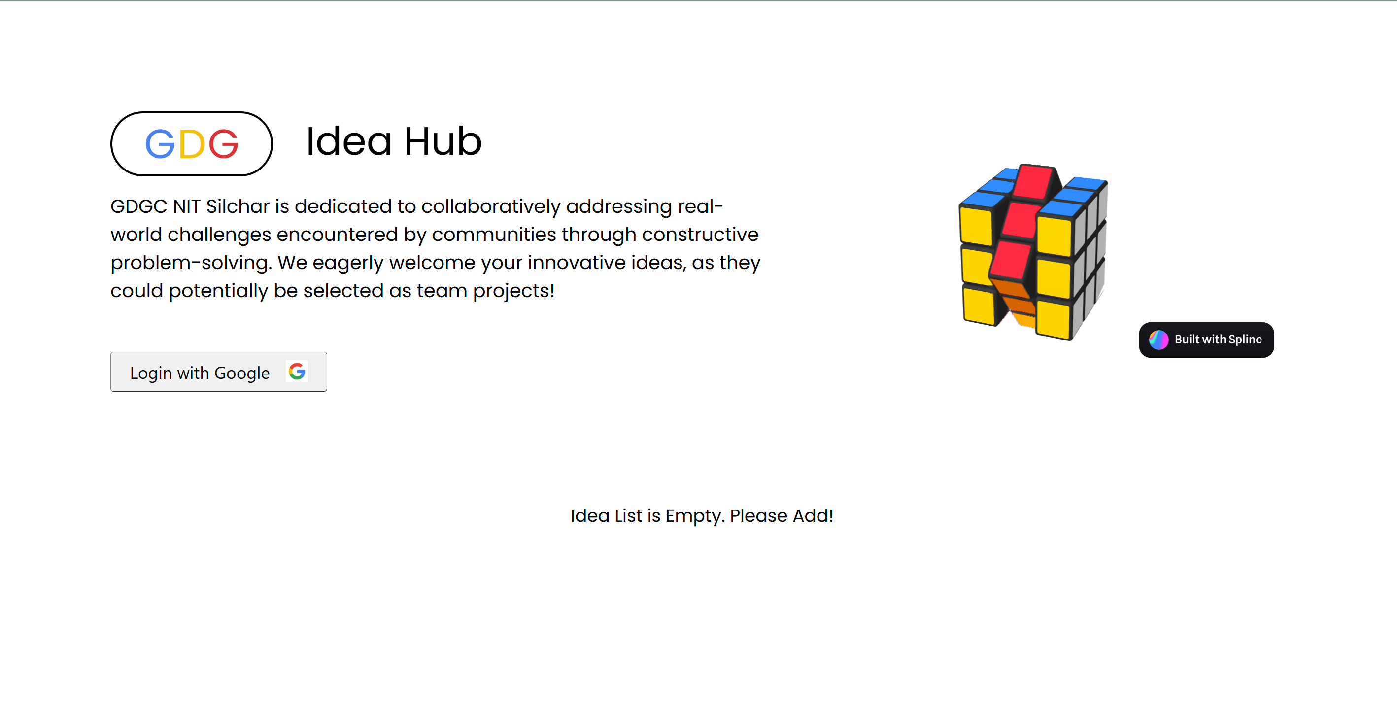 Idea Hub Homepage