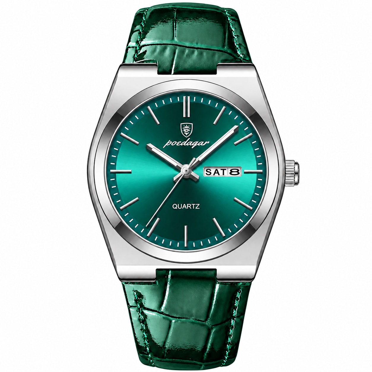 POEDAGAR 930 Green Leather Strap