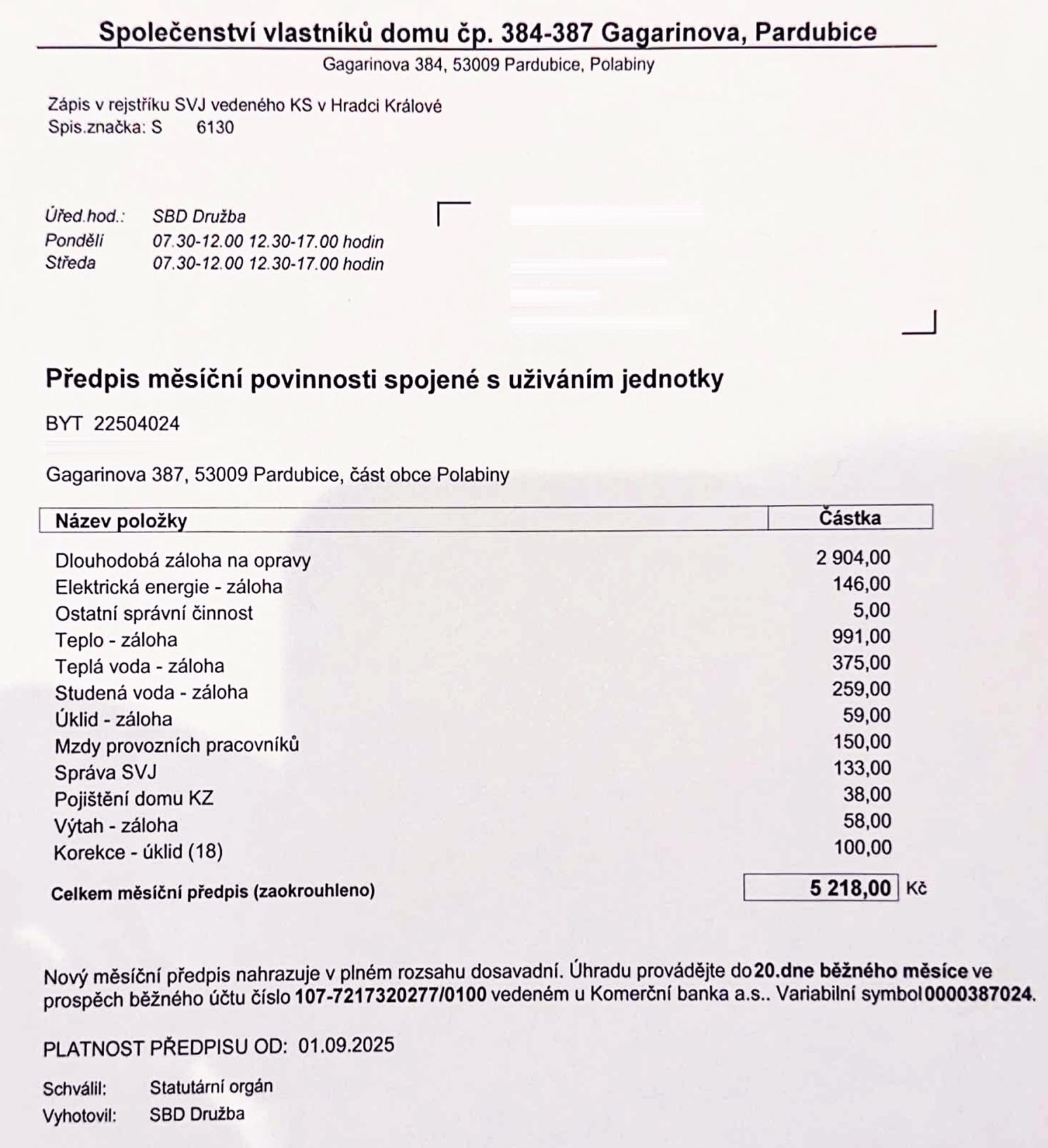 Byt 3+kk Gagarinova 387