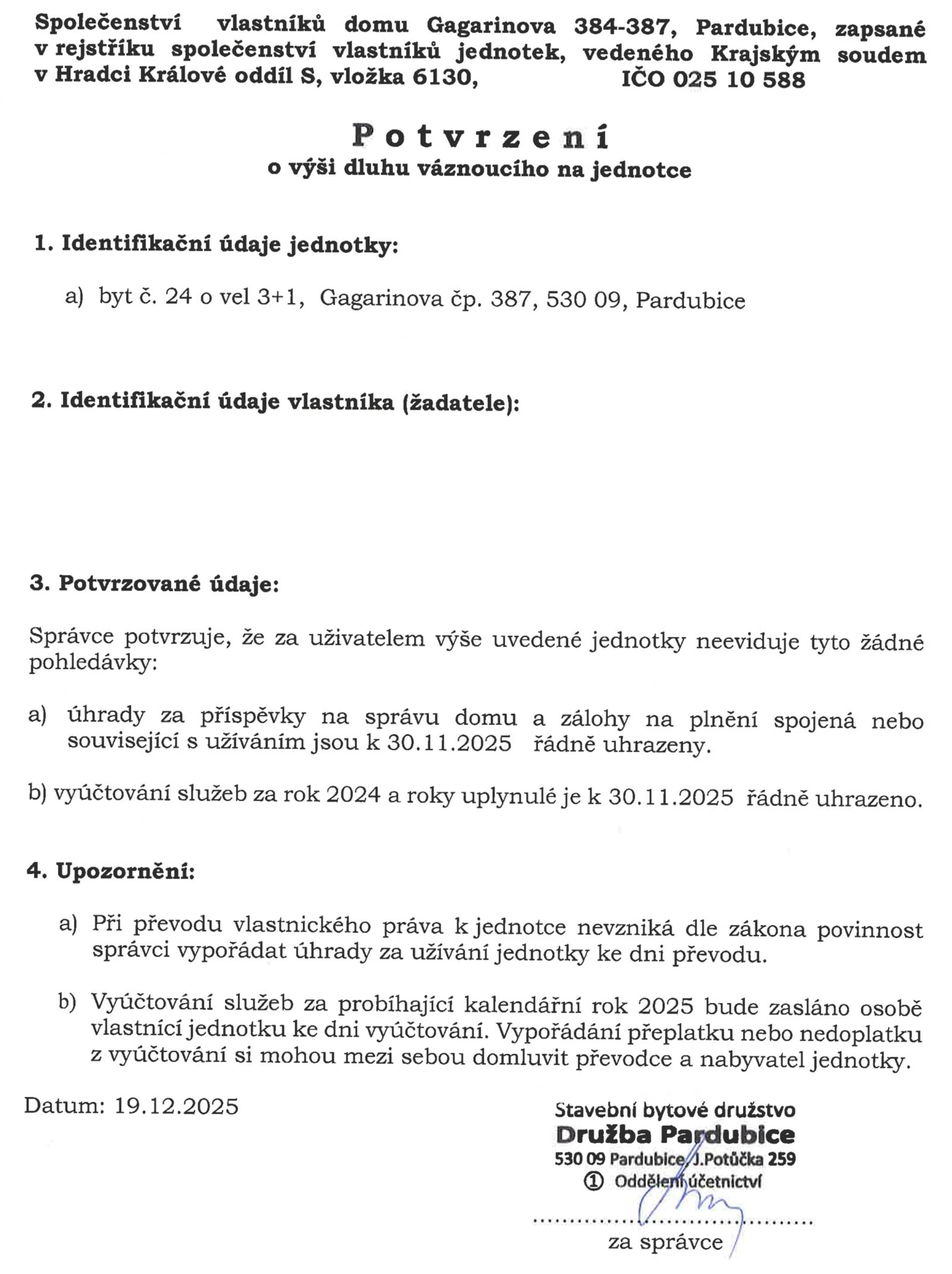 Byt 3+kk Gagarinova 387