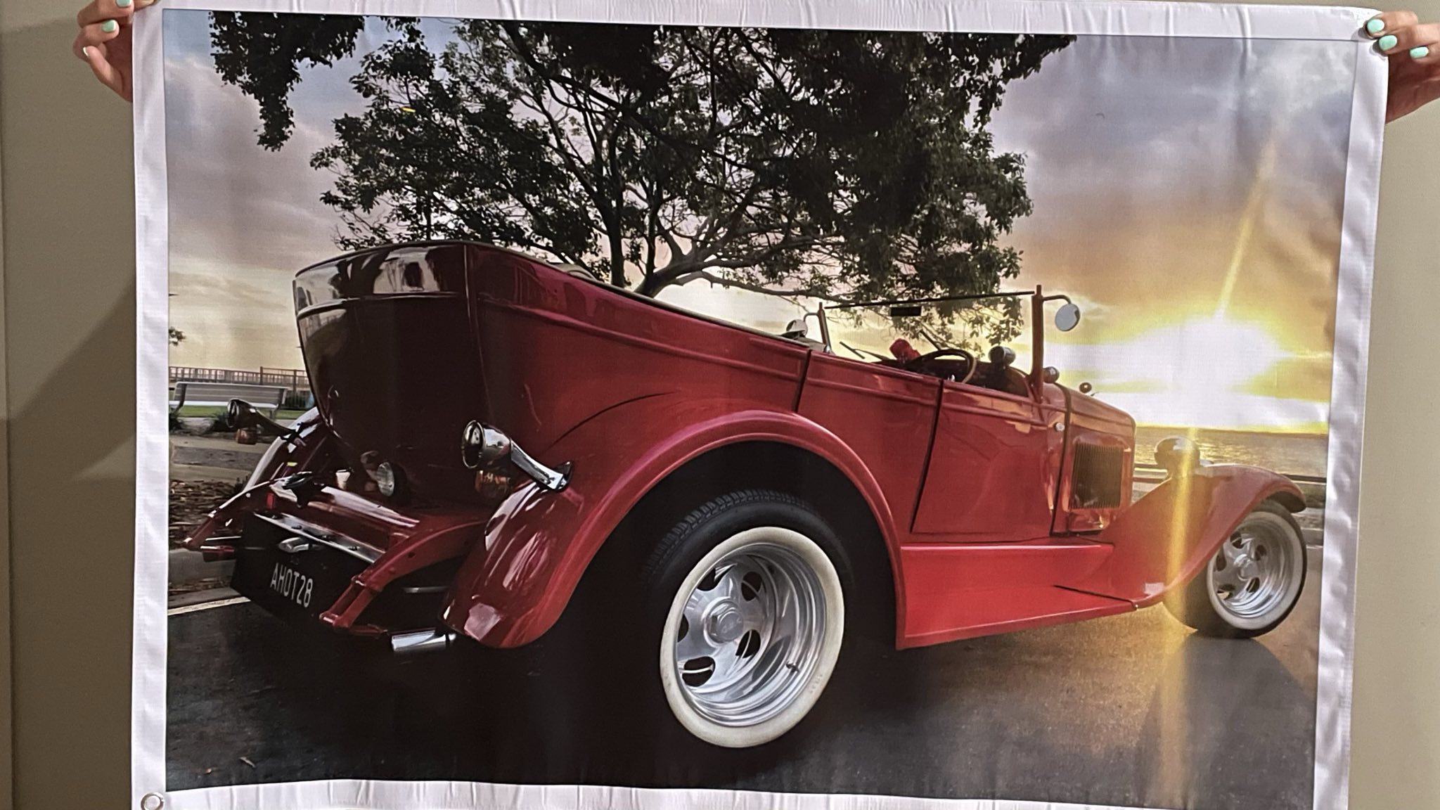 Vinyl print display setup sample