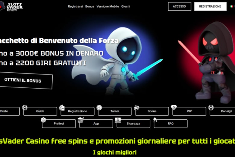 SlotsVader Casino: piattaforma sicura con centinaia di titoli diversi
