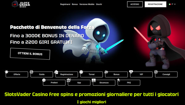 SlotsVader, piattaforma intuitiva per chi ama le slot ad alta volatilità