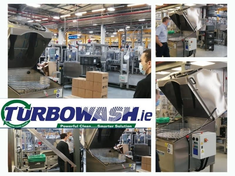 Turbowash manual parts washer in a manufacturing company