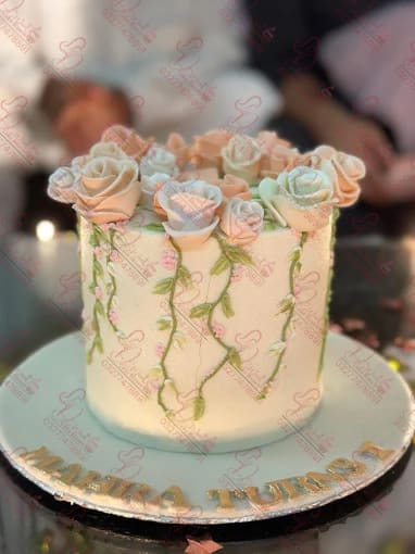 Floral Buttercream Birthday Cake Faisalabad