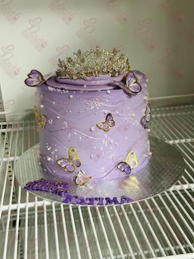 Purple Butterfly Cake with Crown Faisalabad
