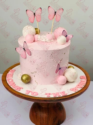 Pink Butterfly Cake Faisalabad
