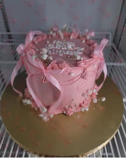 Vintage Pink White Wedding Cake Faisalabad