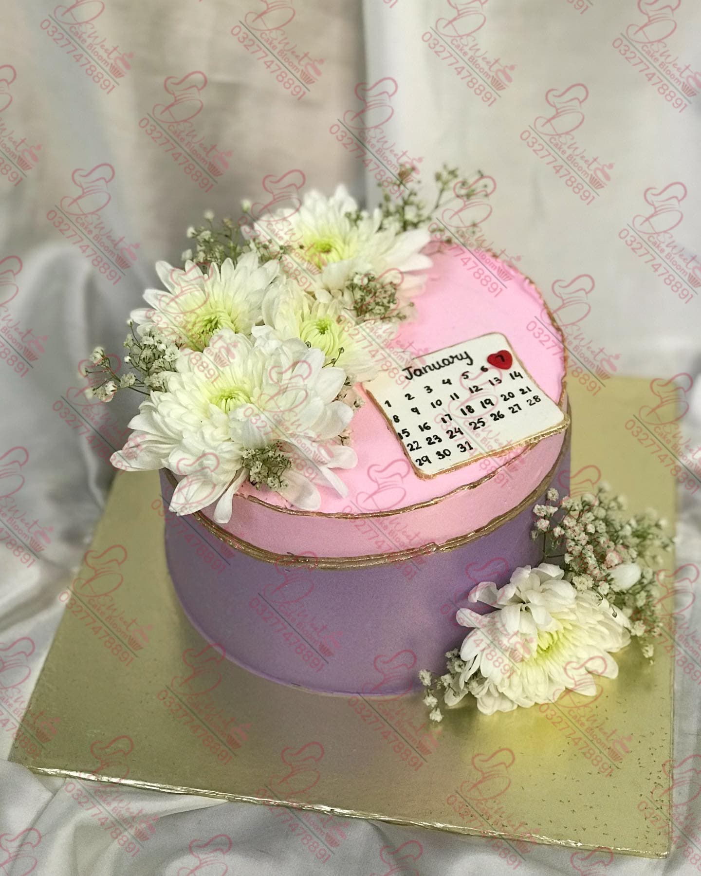 Two Tier Elegant Wedding Cake Islamabad