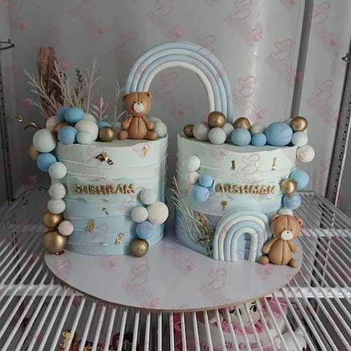 Classic Twin Birthday Cakes Faisalabad