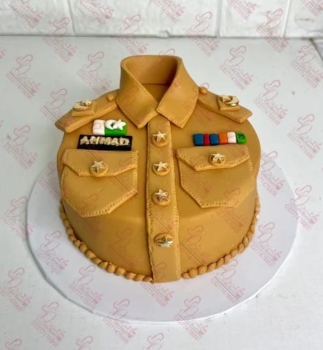 Army Uniform Fondant Cake Rawalpindi