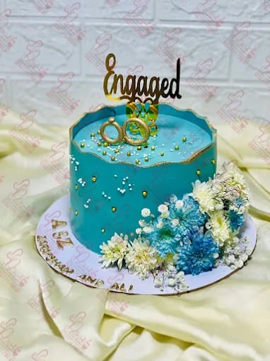 Teal Gold Walima Cake Rawalpindi