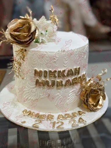 White Gold Walima Cake Design Rawalpindi