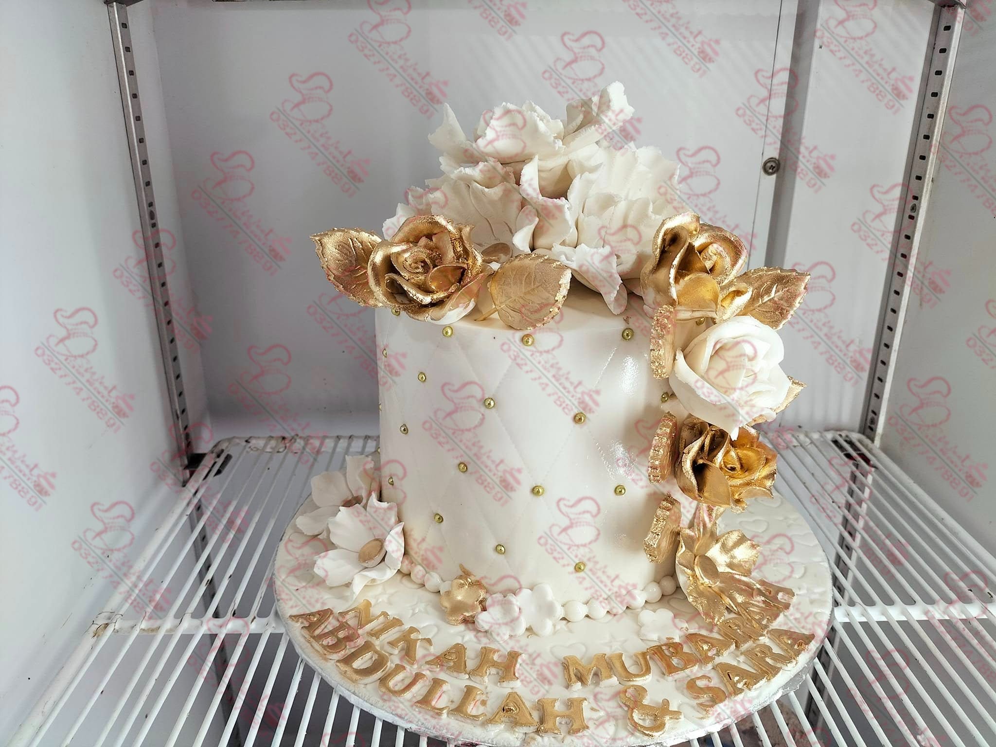 White Gold Nikah Walima Cake Rawalpindi