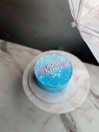 Happy Fathers Day Blue Purple Couple Cake Faisalabad