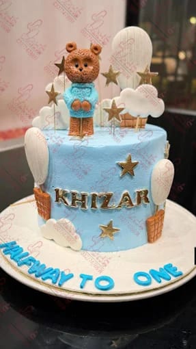 Halfway to One Teddy Bear Cake Islamabad