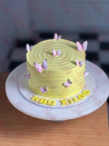 Butterfly Themed Romantic Couple Cake Faisalabad
