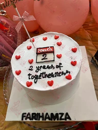 Two Year Anniversary Simple Birthday Cake Rawalpindi