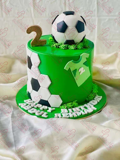 Two Tier Football Theme Cake Rawalpindi