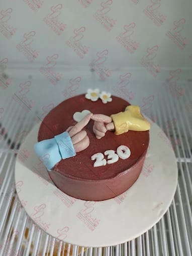 One Pound 230 Days Anniversary Couple Cake Faisalabad