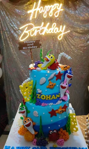 Baby Shark Two Tier Cake Rawalpindi