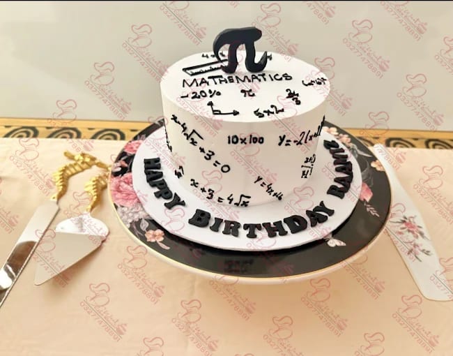 Math Themed Pi Symbol Study Cake Rawalpindi