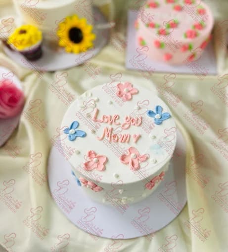 Pink Gold Minimal Birthday Cake Rawalpindi