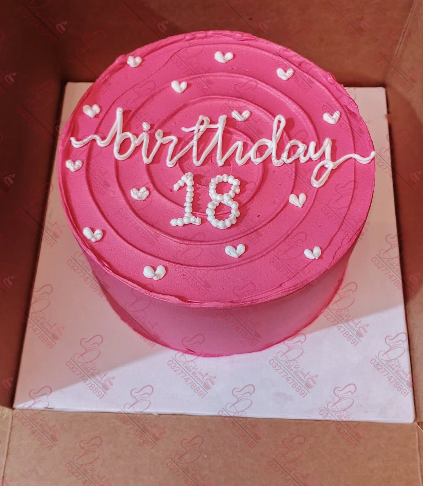Bright Pink Mini Birthday Cake Faisalabad