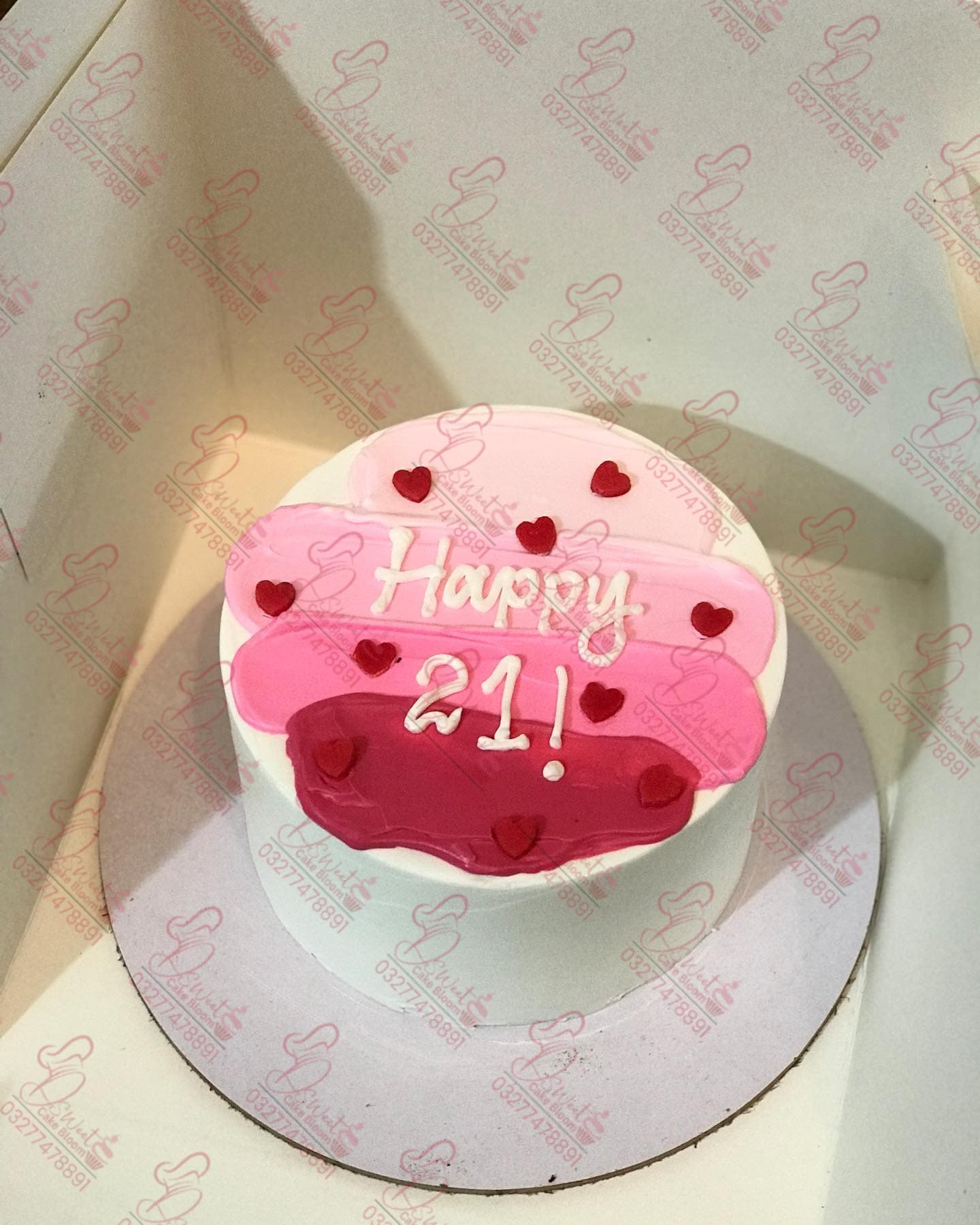 Minimalist Korean One Pound Small Birthday Cake Faisalabad